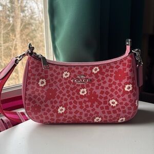Coach Teri Shoulder Bag With Pink Floral Print